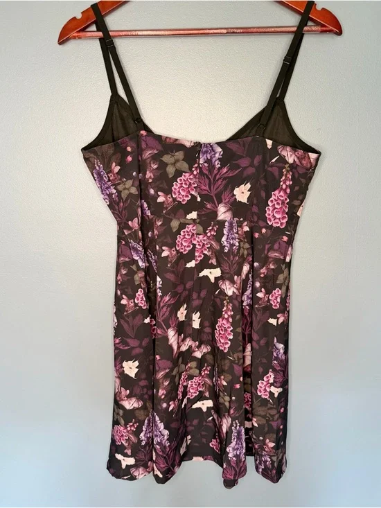 Killstar Purple & Black Floral Forbidden Petals Mini Dress | Size Large - Picture 6 of 8